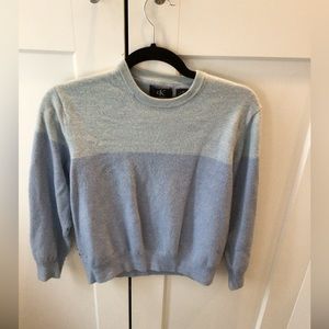 Cropped two tone blue Calvin Klein sweater